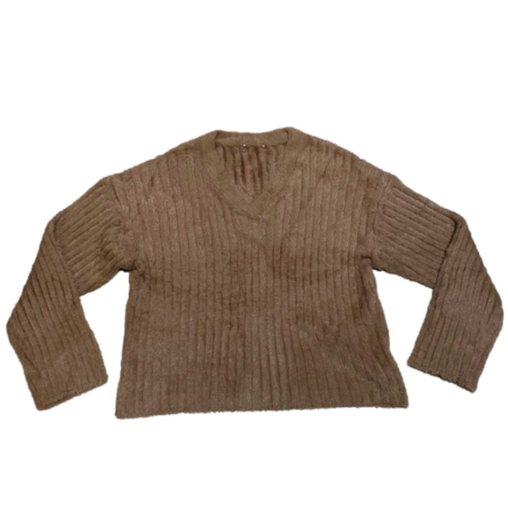 Babaton Aritzia Ulmann Pullover Vneck Sweater Constant Camel Size Large - Picture 2 of 7